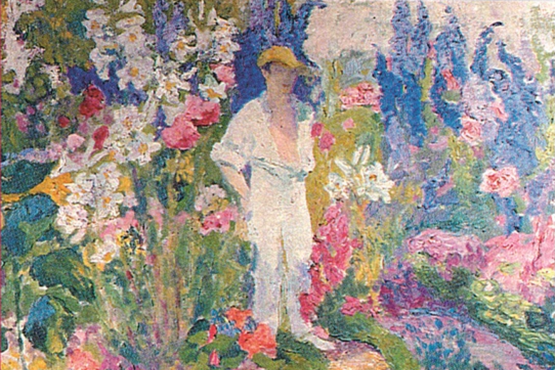 Painting of Frederick Delius in the garden of his home at Grez sur Loing, France. Credit: Harrison Sisters Trust