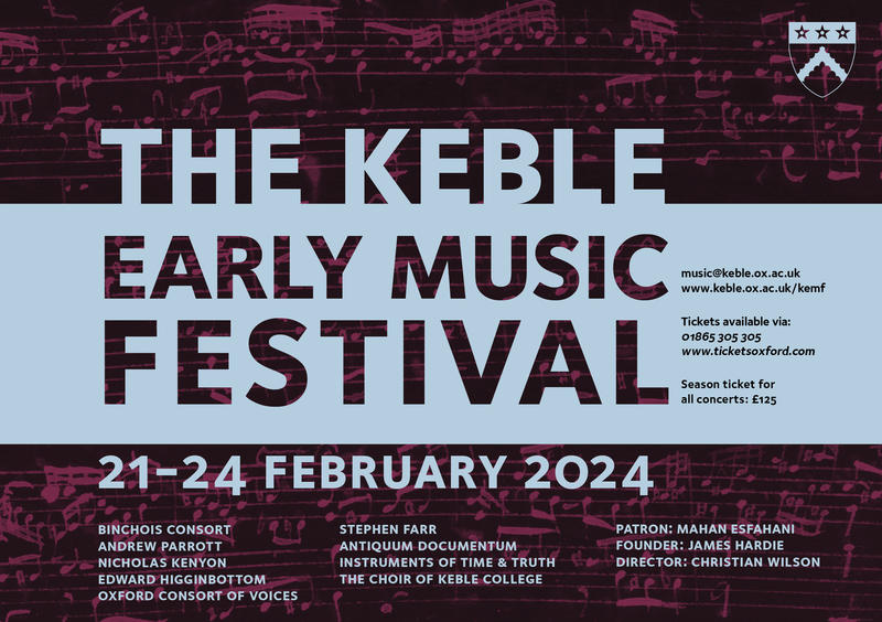 Keble Early Music Festival 2024 Faculty of Music