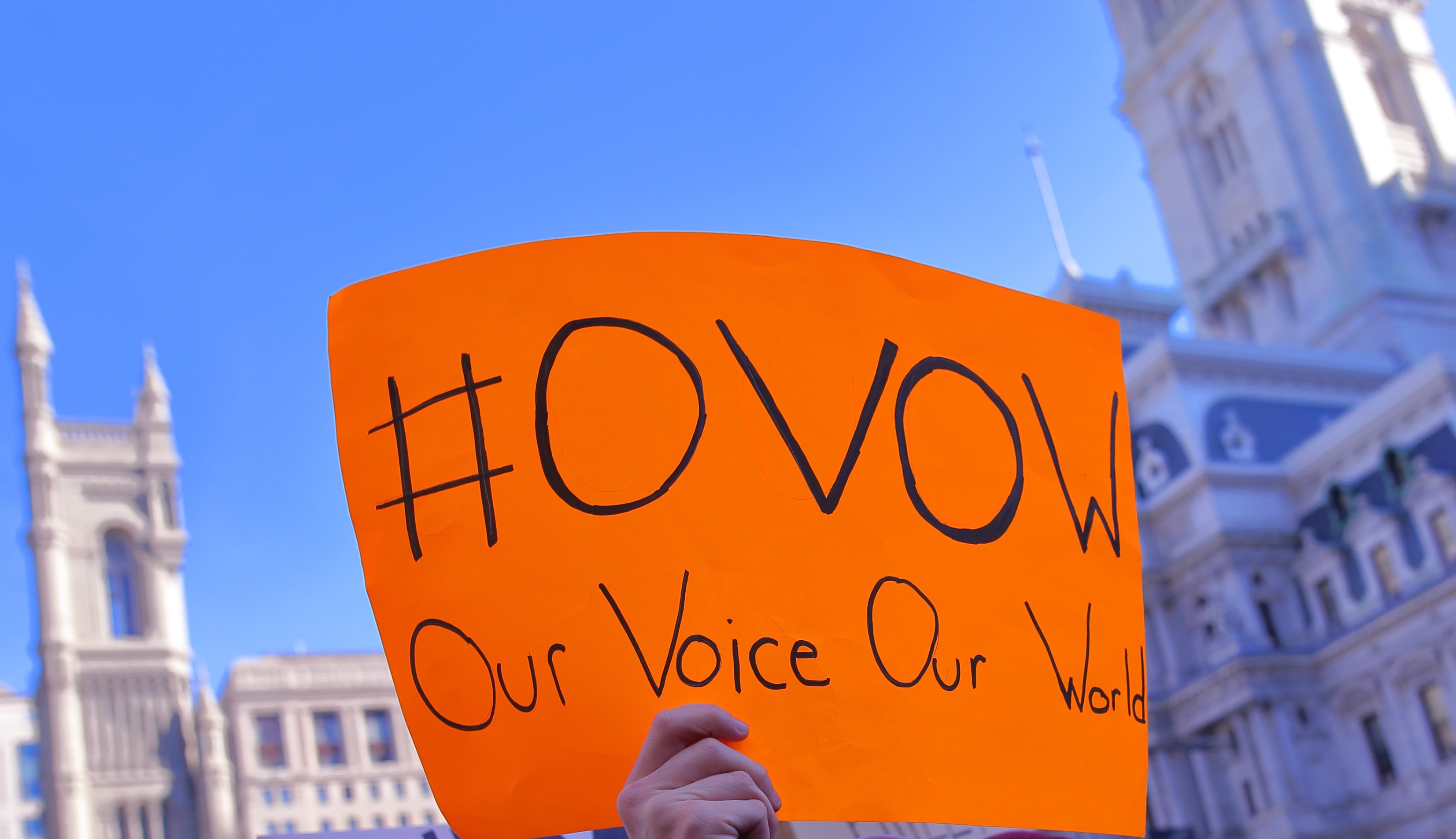 Our Voice Our Work sign