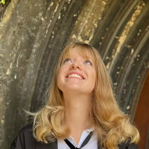 Jessica Edgar, wearing sub fusc