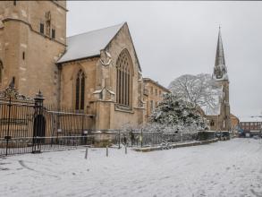 St Peter's in the snow
