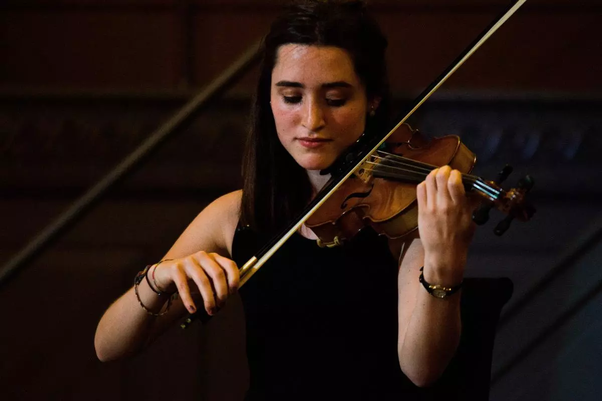 student playing violin